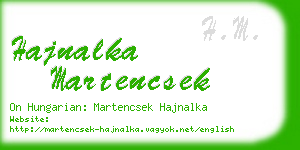 hajnalka martencsek business card